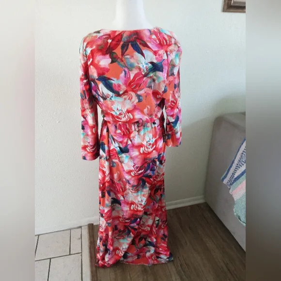 Soft Surroundings Le Jardin Faux Wrap Maxi Dress | L - Picture 6 of 8